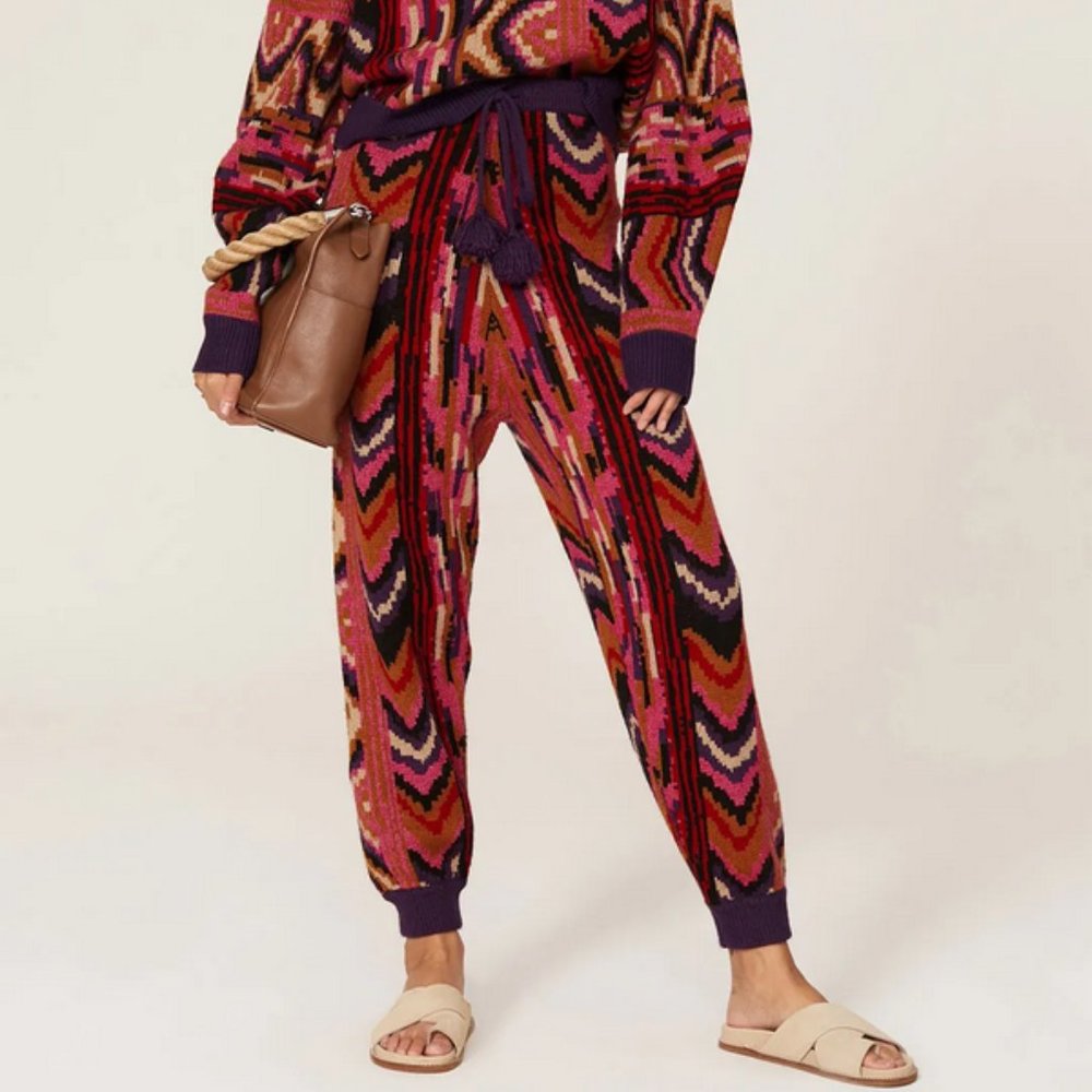 Farm Rio Striped Patchwork Joggers